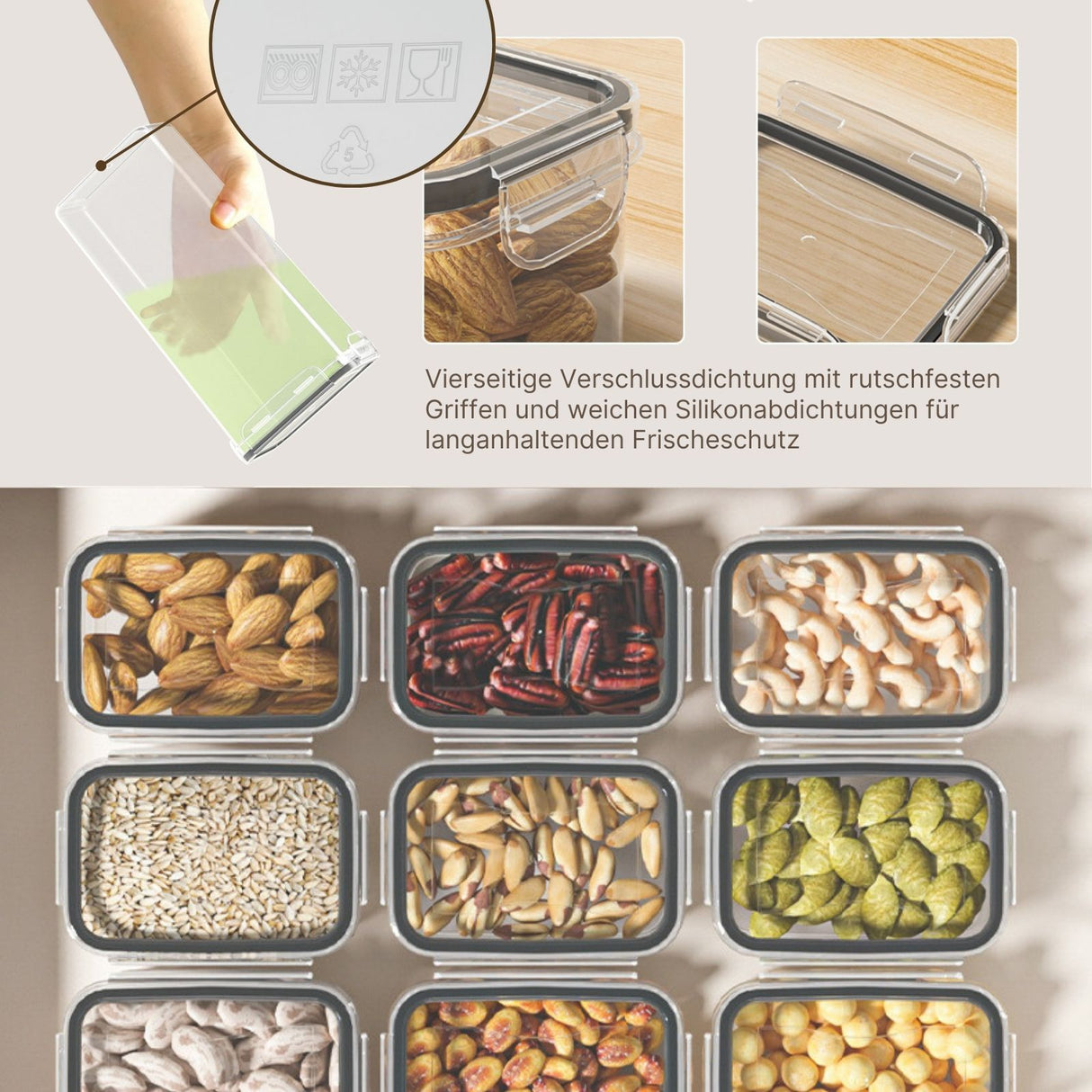 24-teiliges Vorratsdosen-Set mit Deckeln Frischhaltedosen Vorratsbehälter Aufbewahrungsbehälter