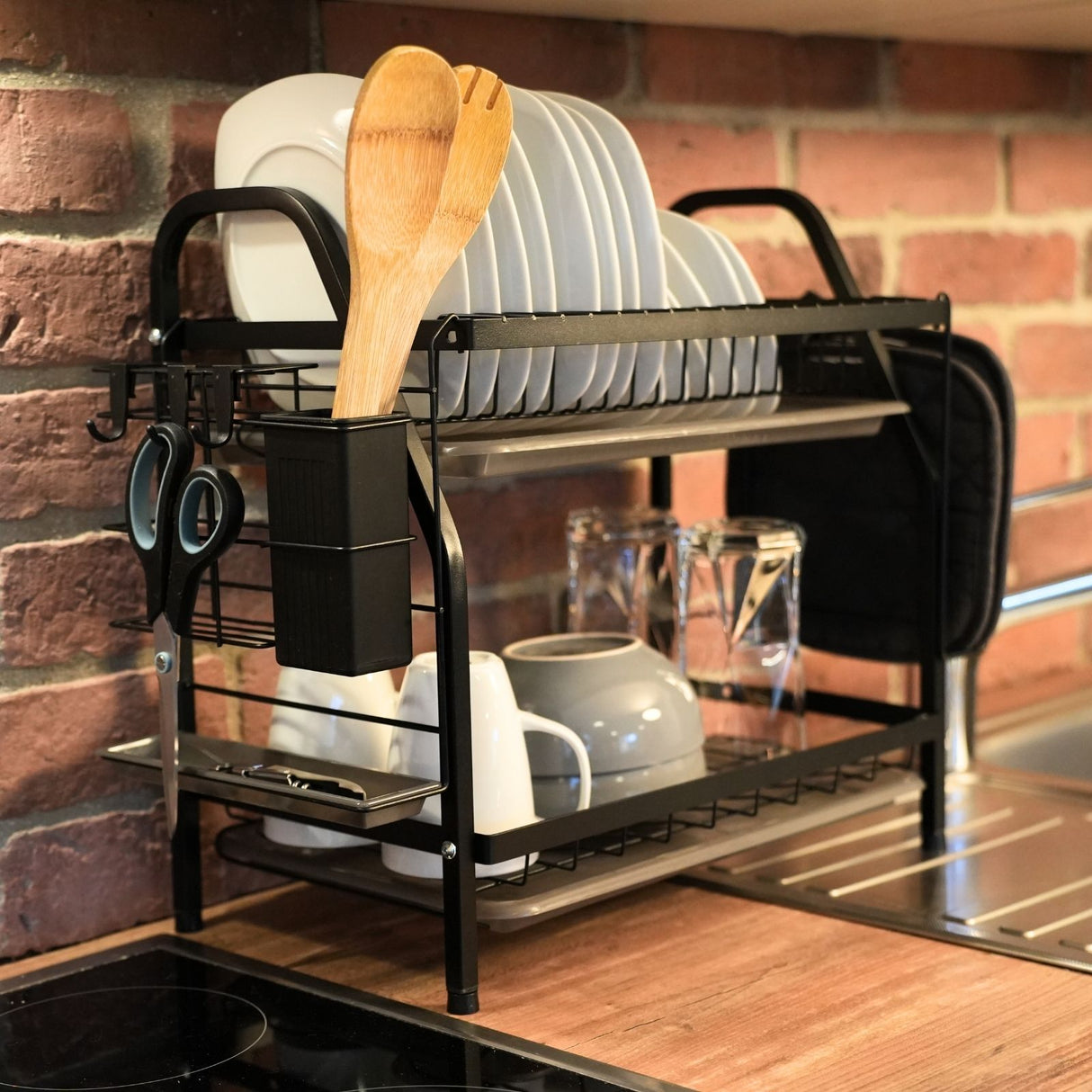 Abtropfgestell Geschirr-Aufbewahrungsregal Küchenregal Abflussregal Geschirrregal