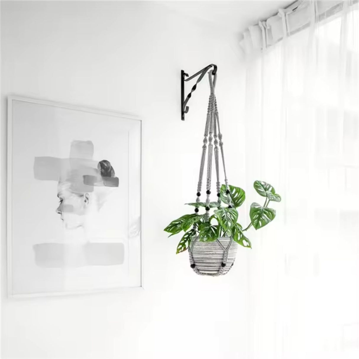 Blumenampel Baumwoll-Hängetopf Makramee-Blumenampel Hängeampel Pflanzenaufhänger