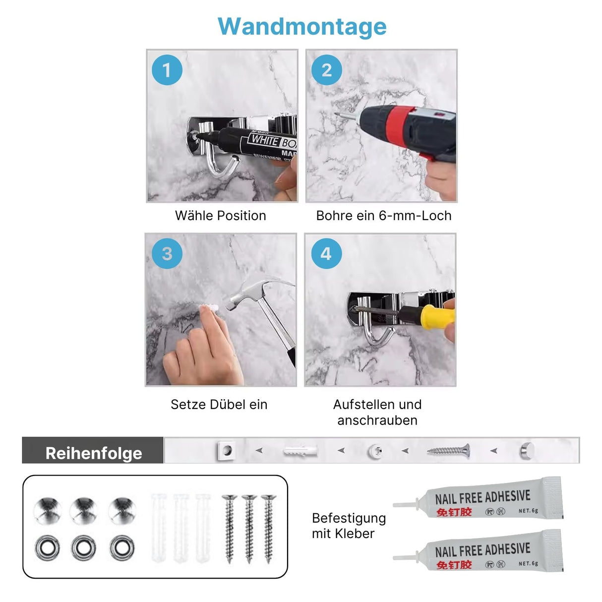 Werkzeugleiste Geräteleiste Gerätewandhalterung Gerätehalter Organizer