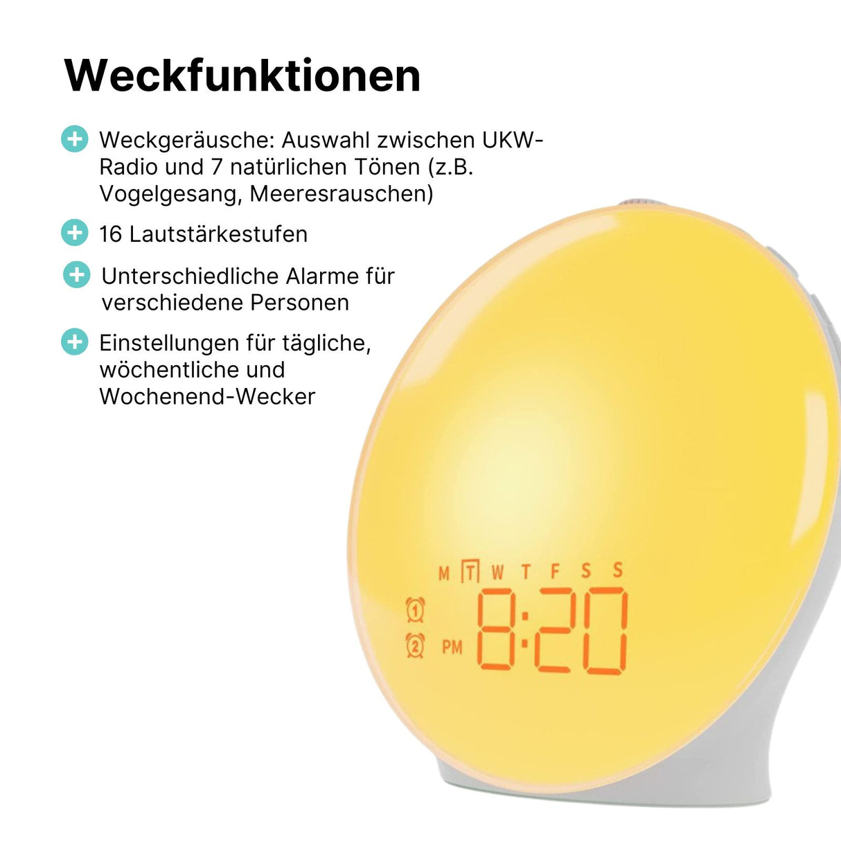 Wake-Up-Light Lichtwecker Sonnenaufgangswecker Aufwachlicht