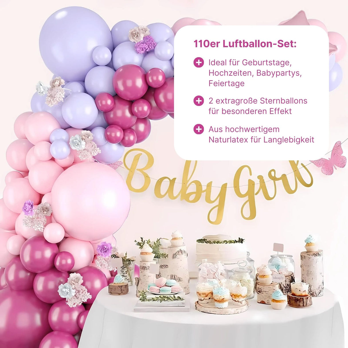 110er Set Geburtstagsballons Party-Luftballons Ballonbogen Luftballons Ballongirlande
