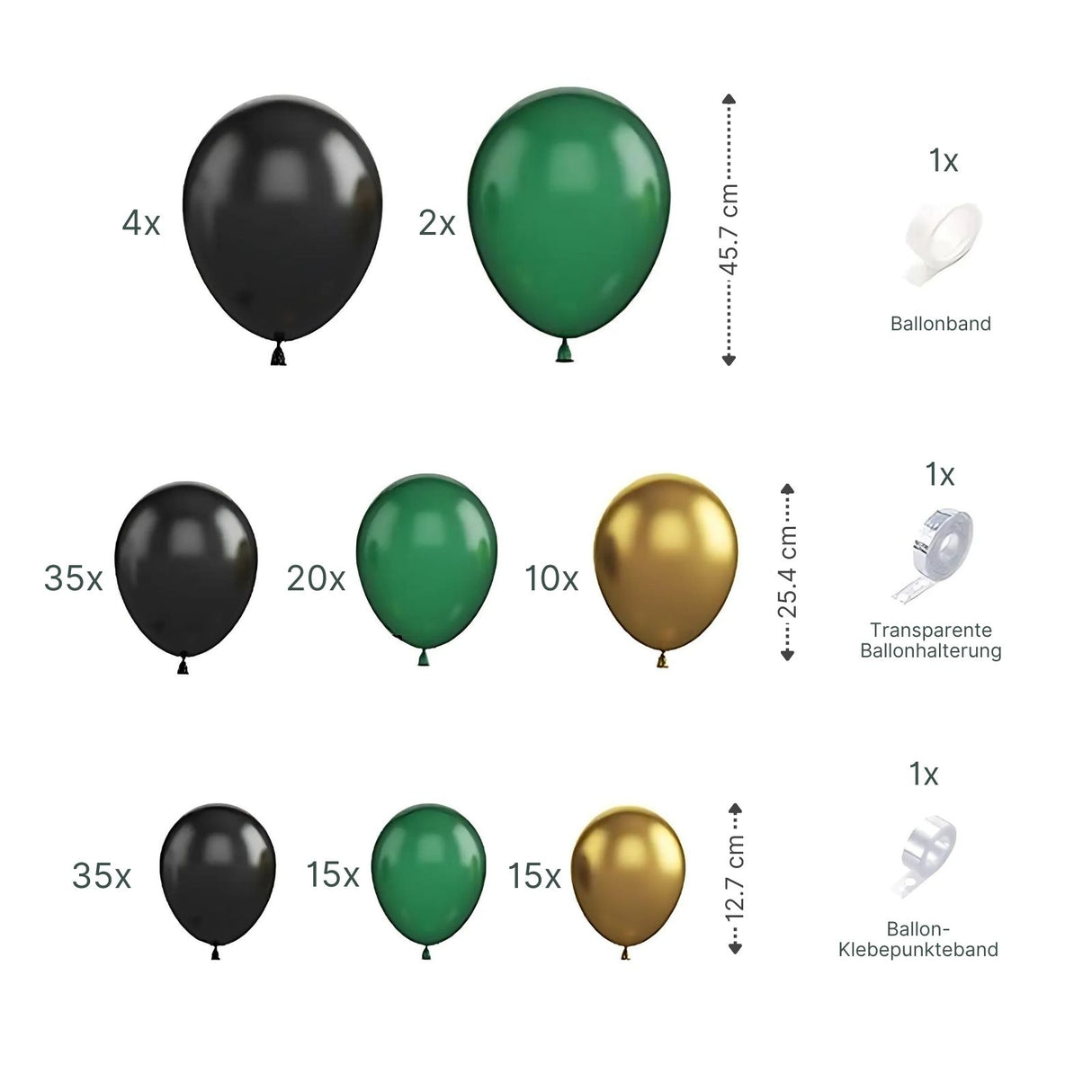 136er Set Luftballons Ballongirlande Party-Luftballons Ballonbogen Geburtstagsballons