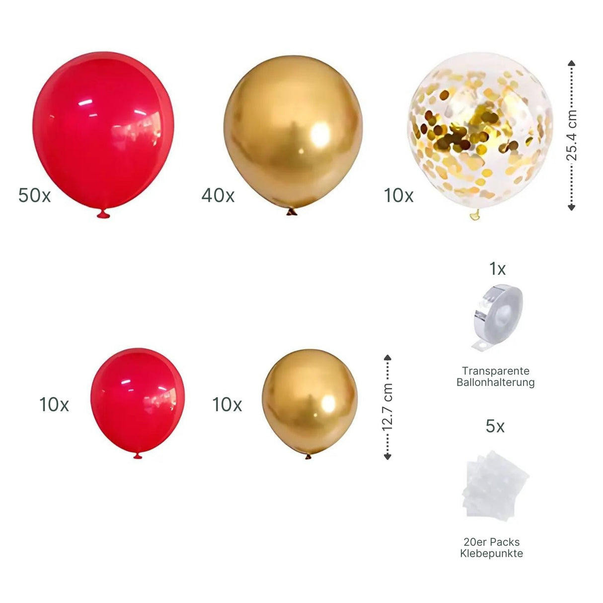 120er Set Party-Luftballons Ballongirlande Geburtstagsballons Ballonbogen Luftballons