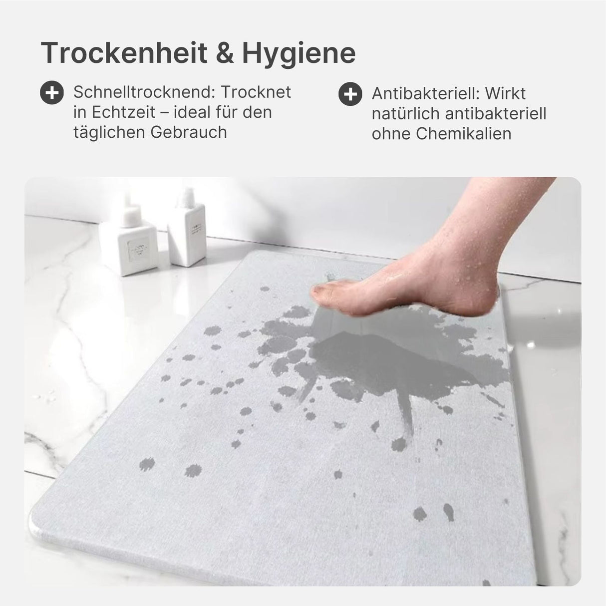 Kieselgur-Matte fürs Badezimmer Stein-Badematte Diatomit-Fussmatte Badvorleger