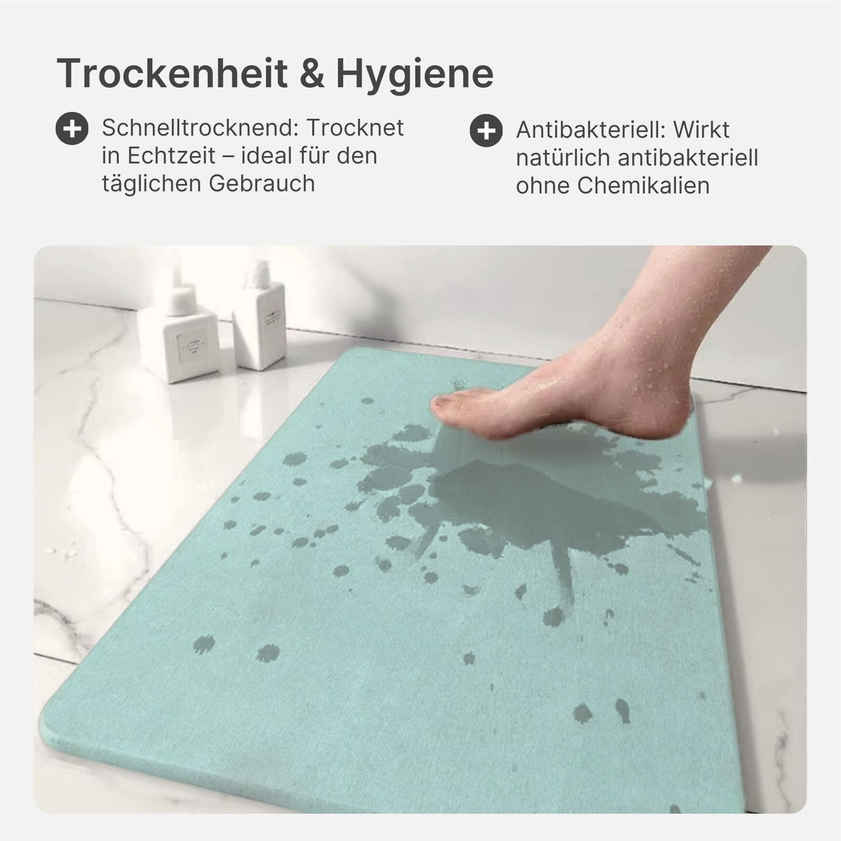 Stein-Badematte fürs Badezimmer Diatomit-Fussmatte Kieselgur-Matte Badvorleger