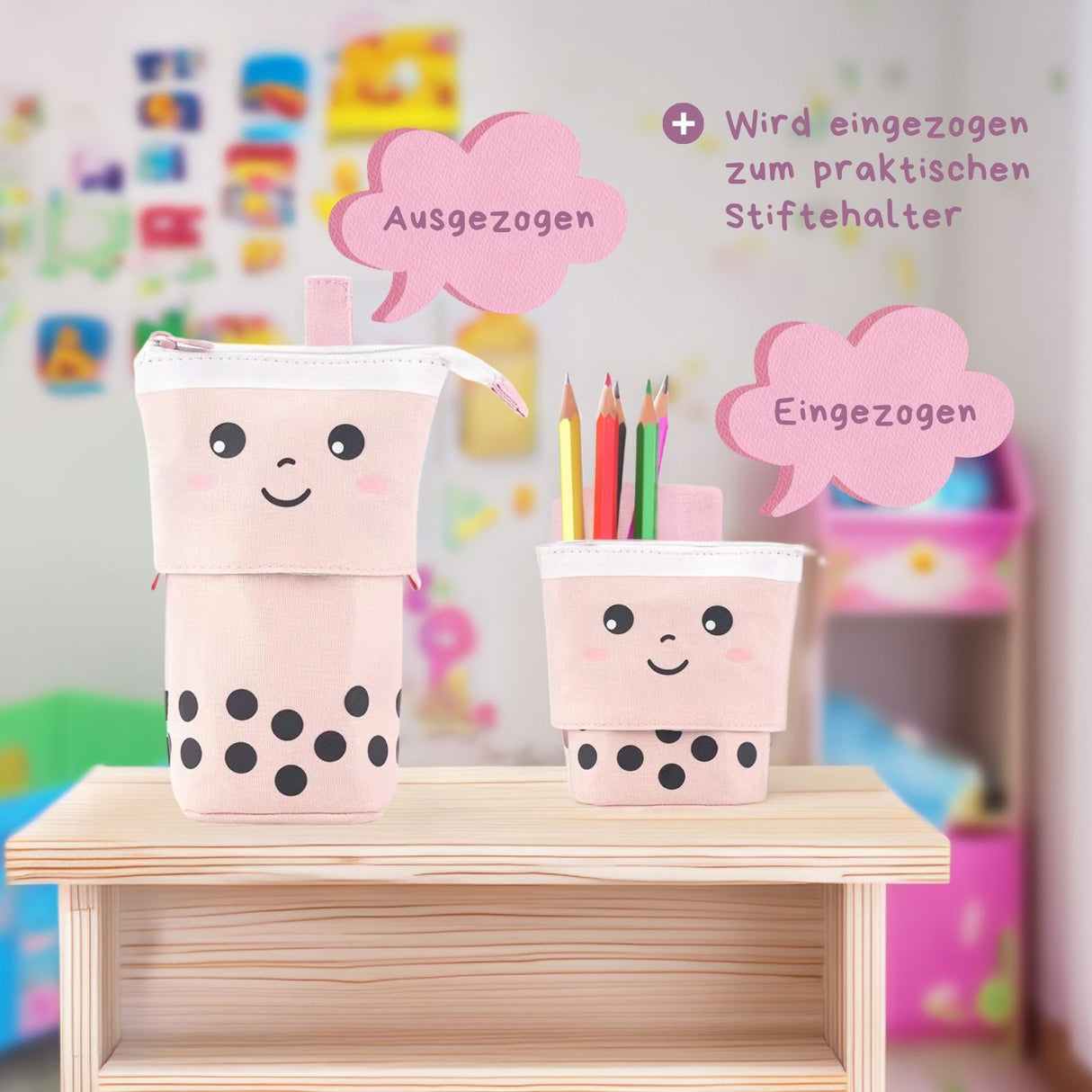 Stehendes Federmäppchen Pop Up-Stiftehalter Verstellbares Schlamperetui