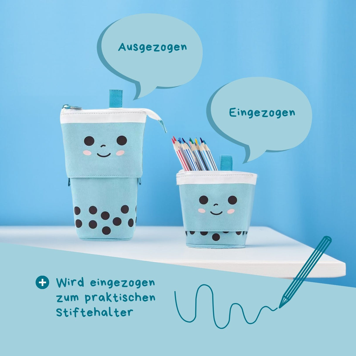 Verstellbares Schlamperetui Pop Up-Stiftehalter Stehendes Federmäppchen