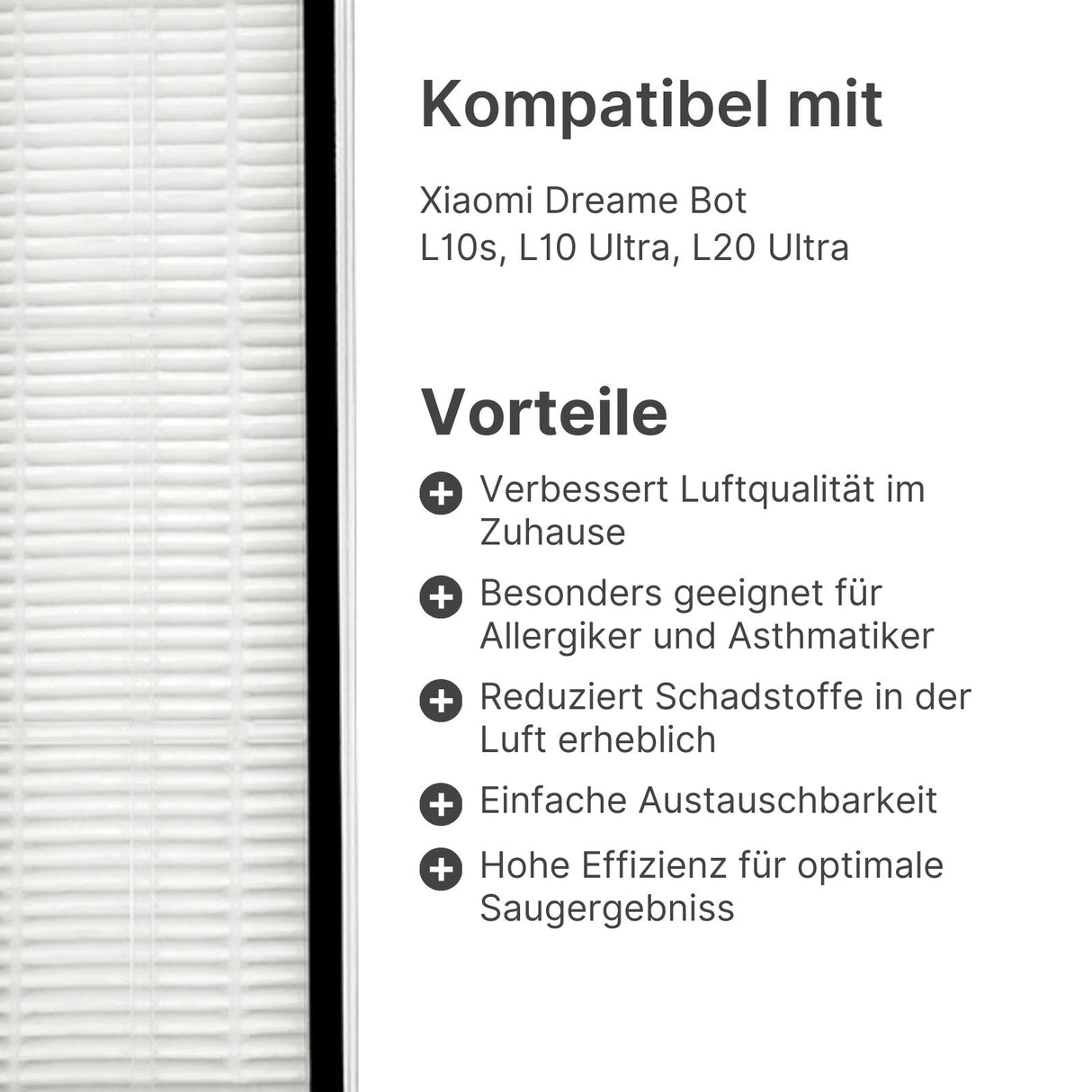 Alternativer HEPA-Filter zu Xiaomi Dreame Bot L10s L10 Ultra L20 Ultra