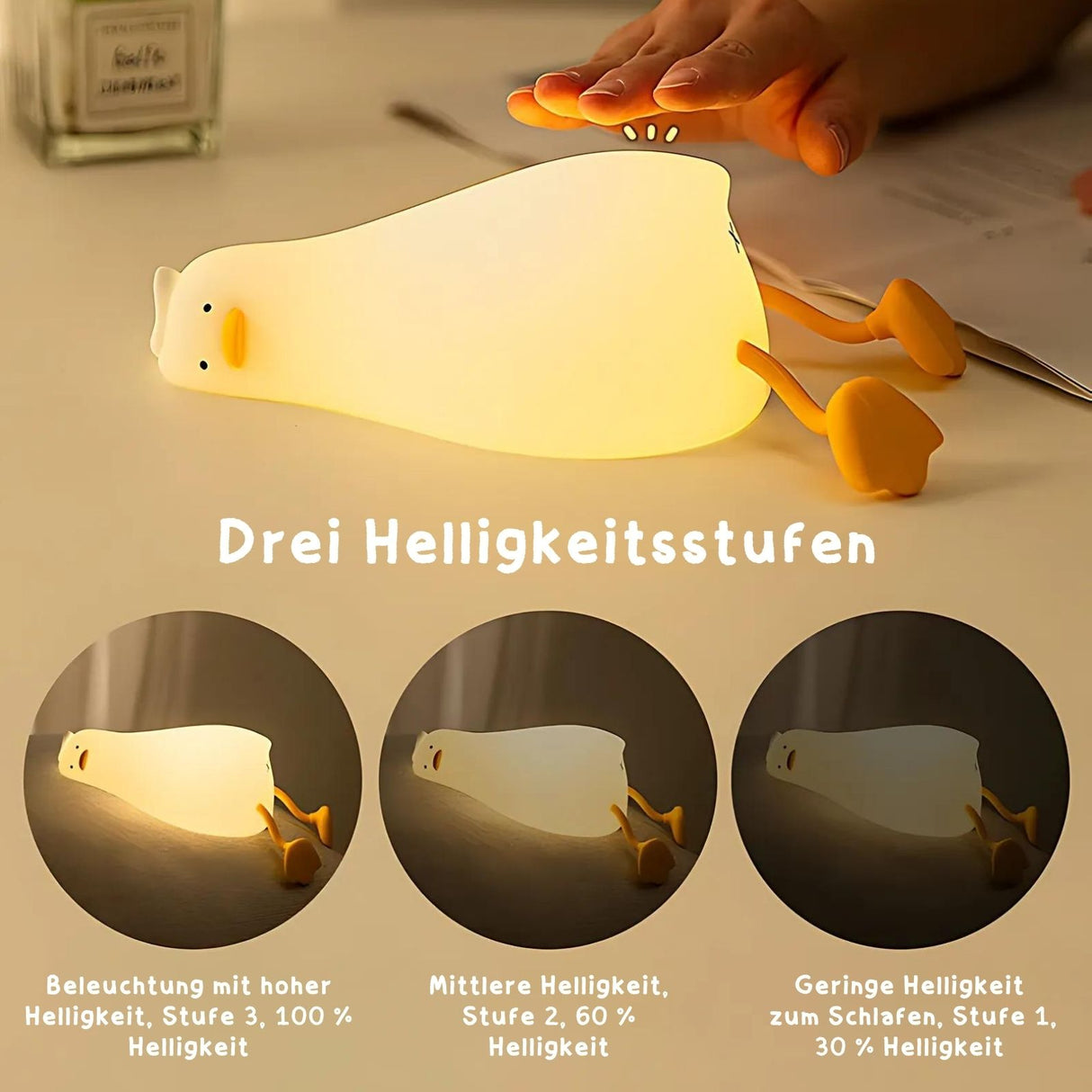 LED-Enten-Nachtlicht Kinder-Nachttischlampe Tischleuchte Beleuchtung