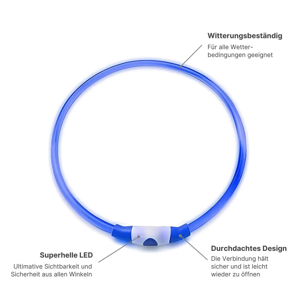 LED-Sicherheits-Hundehalsband Hundehalsband Leuchthalsband Schlauchhalsband