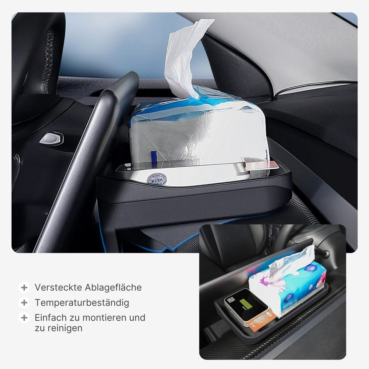 Alternative Aufbewahrungsbox Organizer für Tesla Model 3 Y hinter Bildschirm