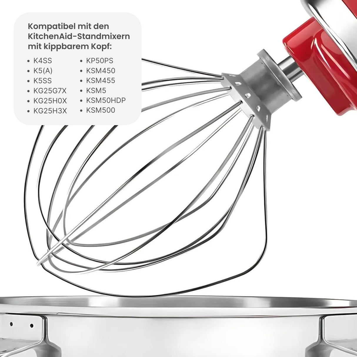 Alternativer Schneebesen K5AWW für KitchenAid Schwingbesen Rühraufsatz