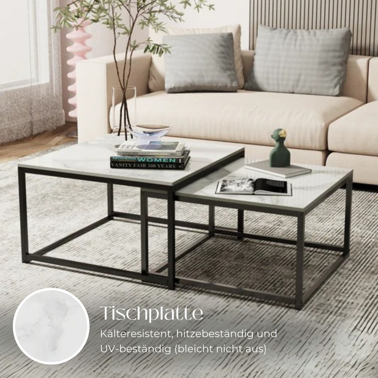 2er Set Couchtisch Wohnzimmertisch Beistelltisch Satztisch Kaffeetisch