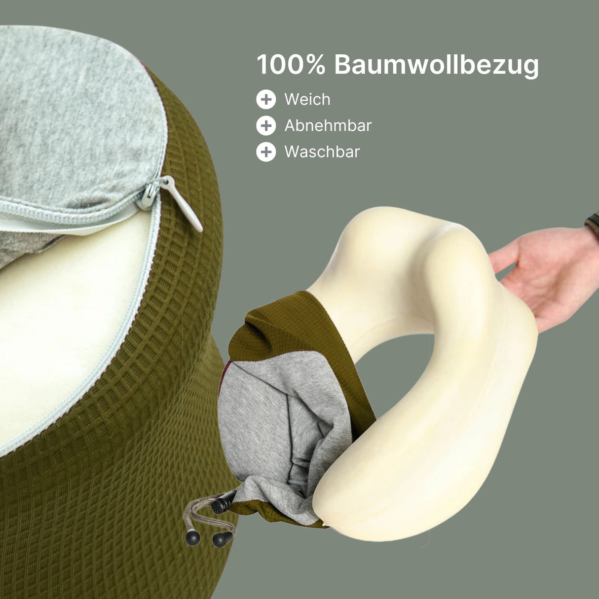 Nackenkissen Nackenhörnchen Memory Foam Reisekissen Flugzeug