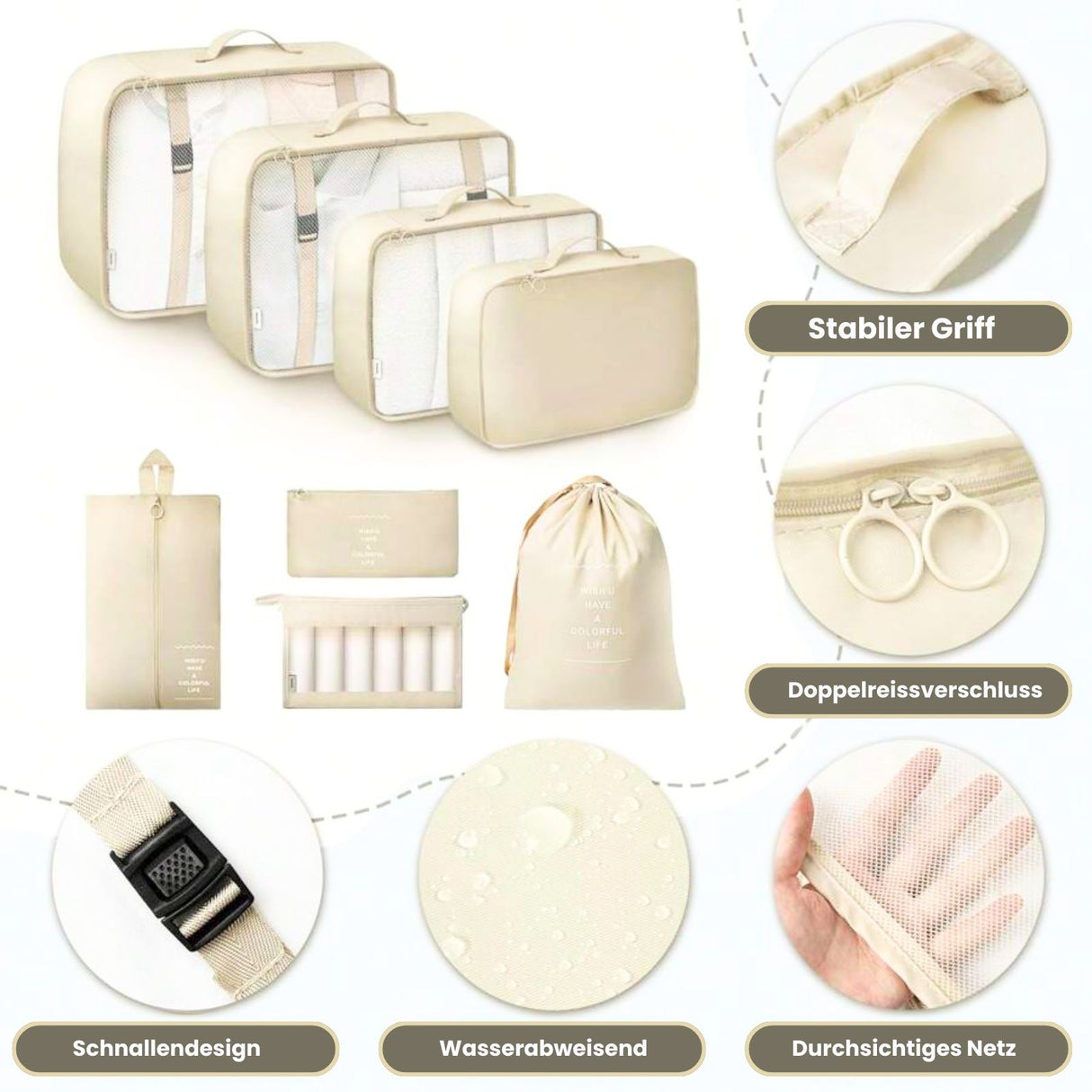 Reisebeutel Aufbewahrungsbeutel Koffer-Organizer Packsack Set