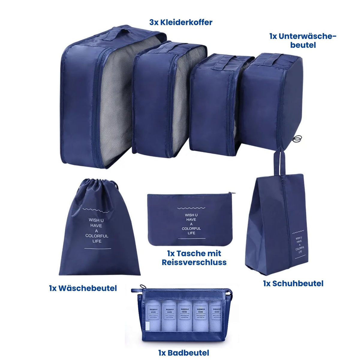 Aufbewahrungsbeutel Packsack Reisebeutel Koffer-Organizer Set