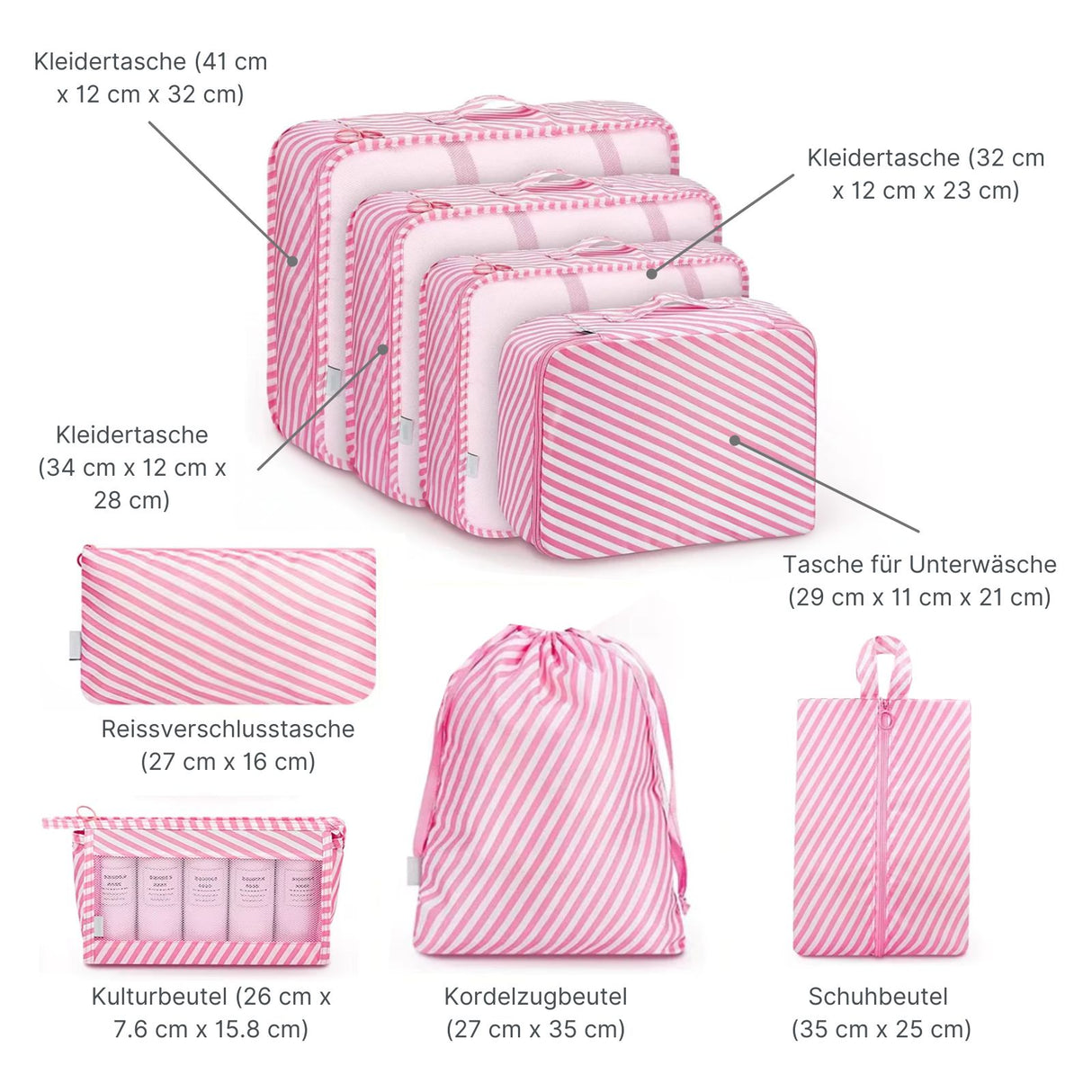 Koffer-Organizer Aufbewahrungsbeutel Packsack Reisebeutel Set