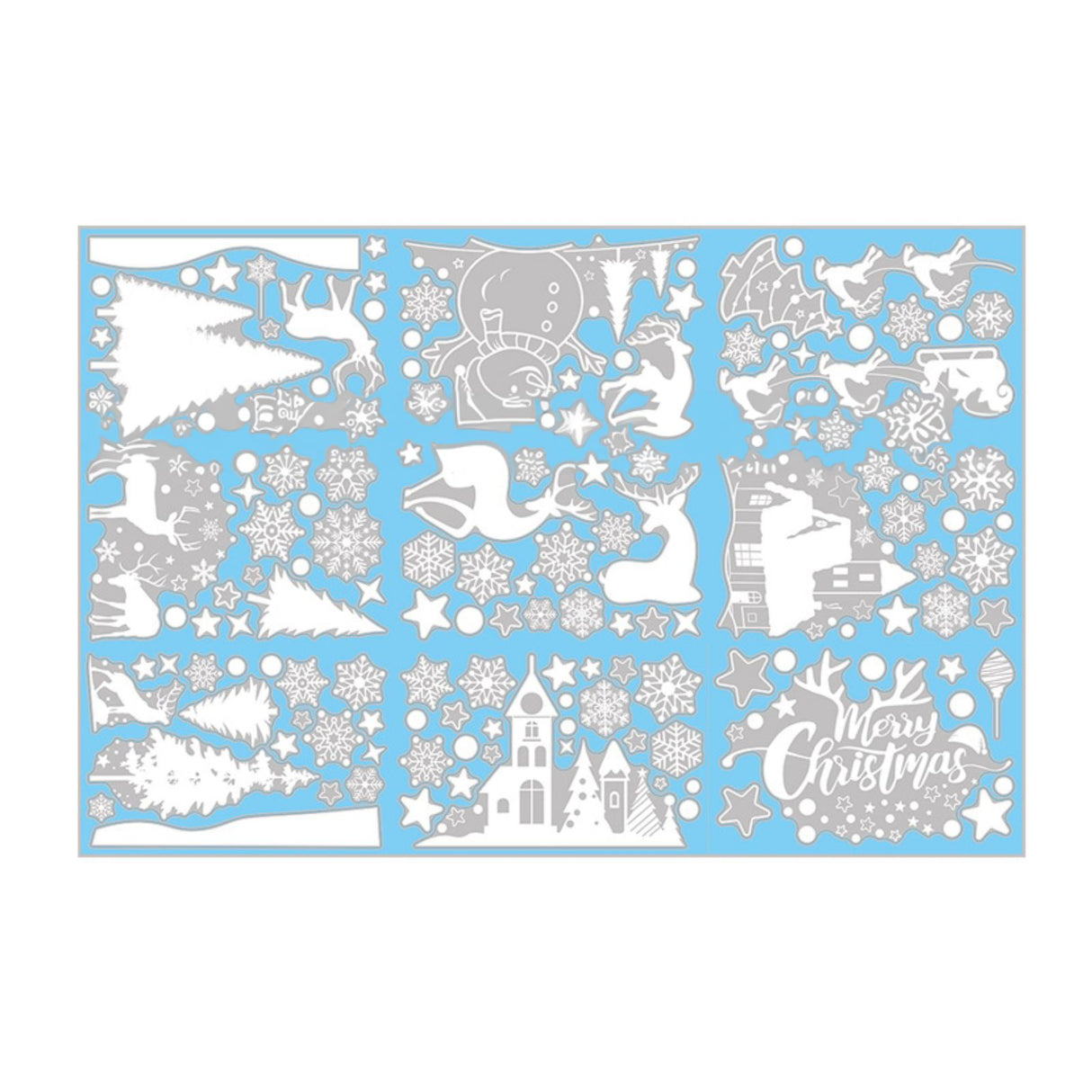 Fenstersticker Weihnachtsaufkleber Merry Christmas DIY Deko Glasfenster