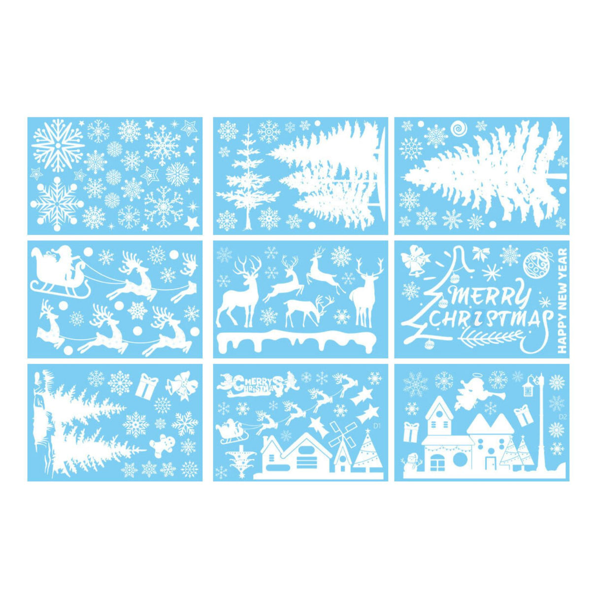 Weihnachtssticker Weihnachtsaufkleber Fenster mit festlichen Motiven klebbar