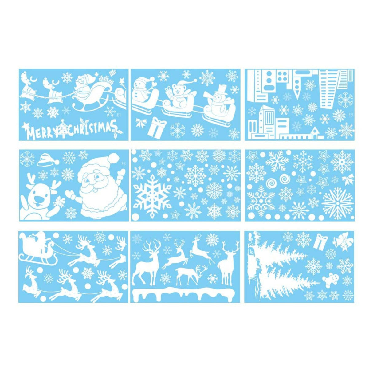 Weihnachtssticker klebbar mit festlichen Motiven Weihnachtsaufkleber Fensterbilder