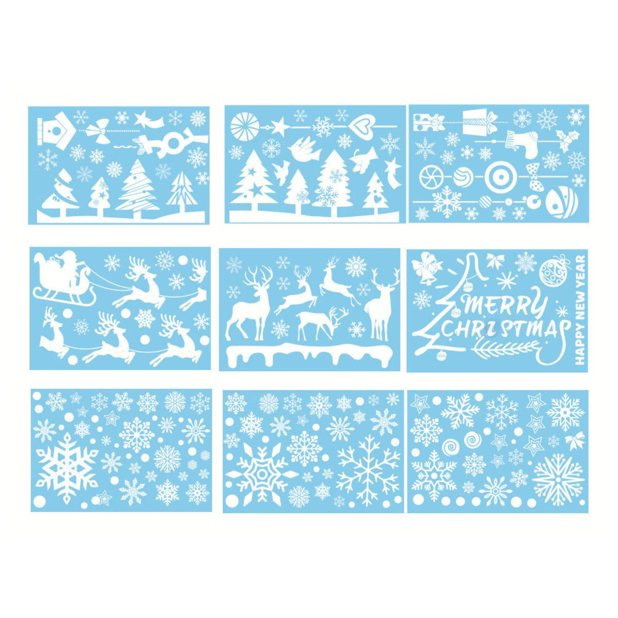 Fensterbilder Weihnachtssticker klebbar mit festlichen Motiven Weihnachtsaufkleber
