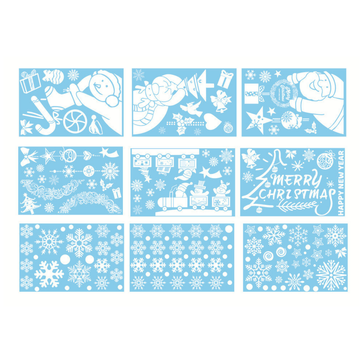 Weihnachtssticker Fensterbilder klebbar mit festlichen Motiven Weihnachtsaufkleber