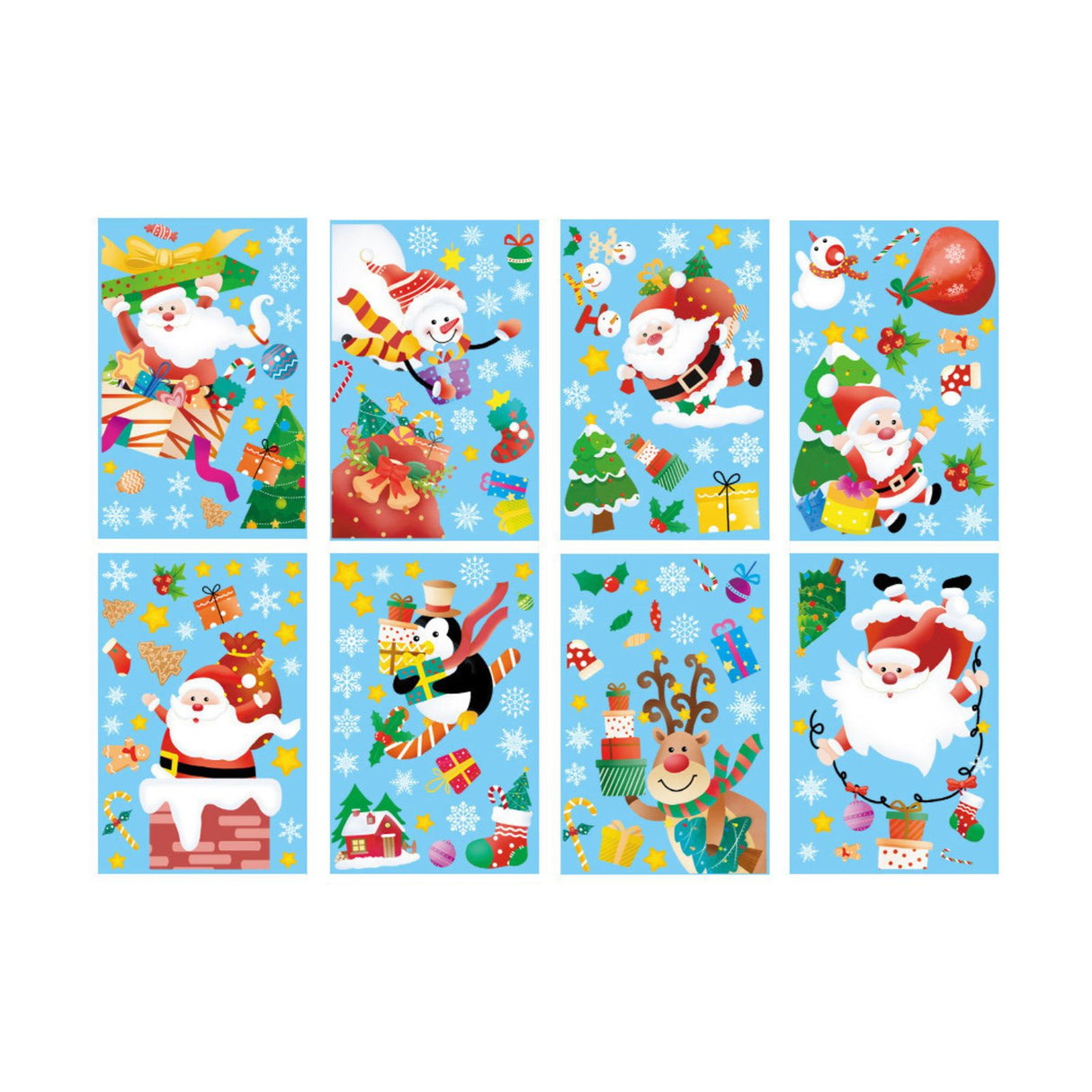 Weihnachtssticker Nikolaus Weihnachtsmann klebbar Fensterbilder Weihnachtsaufkleber