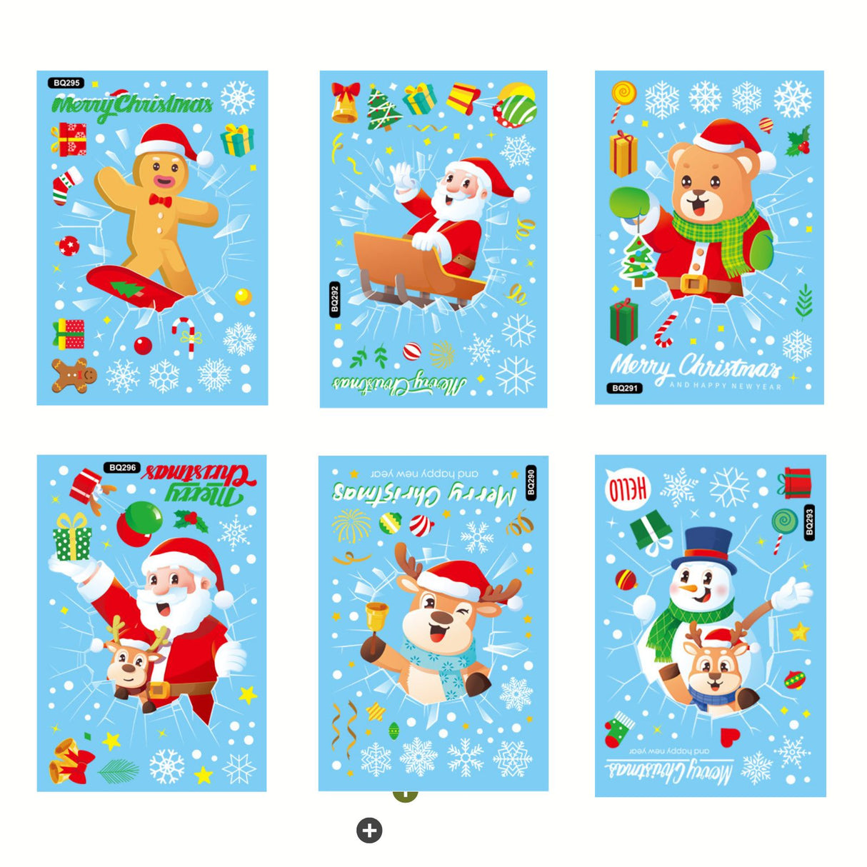 Fensterbilder Weihnachtsaufkleber für Fenster Weihnachtssticker Merry Christmas