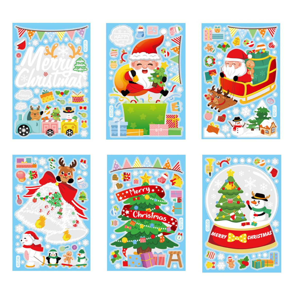 Fensterbilder klebbar Merry Christmas Weihnachtssticker Weihnachtsaufkleber Fenster