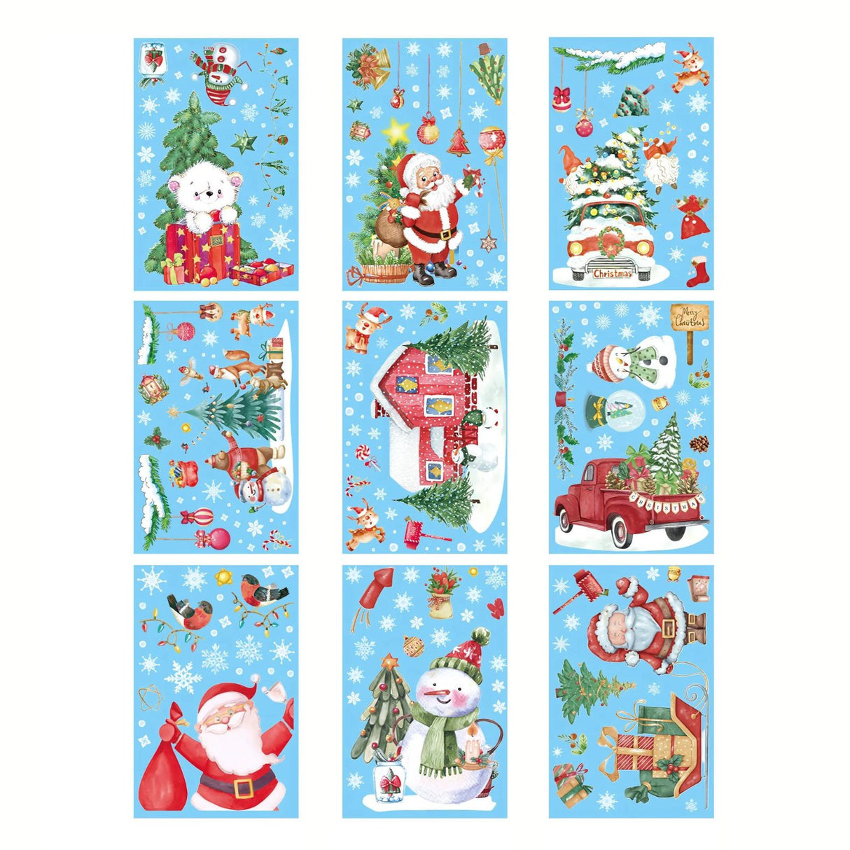 Fensterbilder klebbar für Kids Weihnachtssticker Weihnachtsaufkleber Fenster