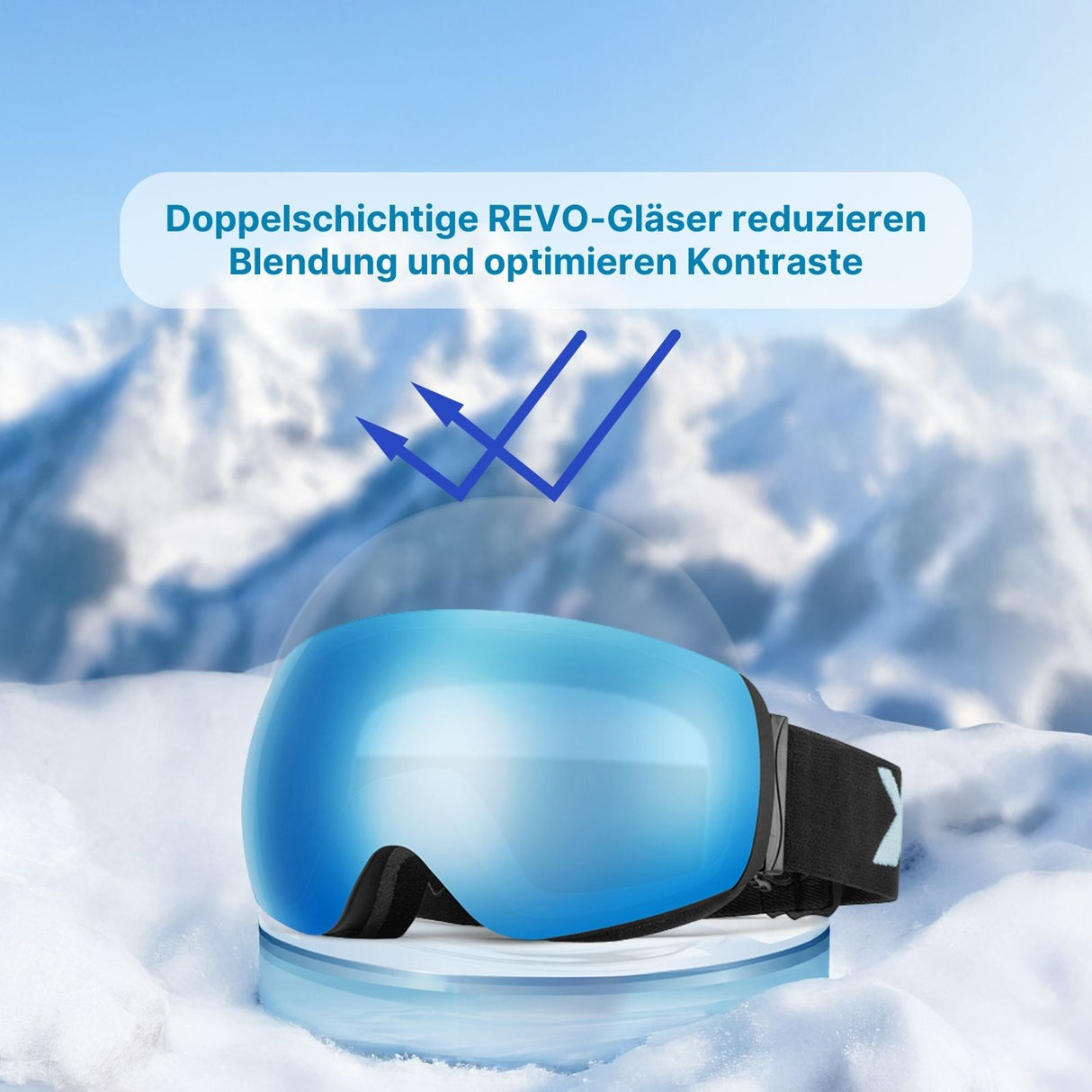 Magnetische Snowboardbrille Skibrille Schutzbrille Wintersportbrille