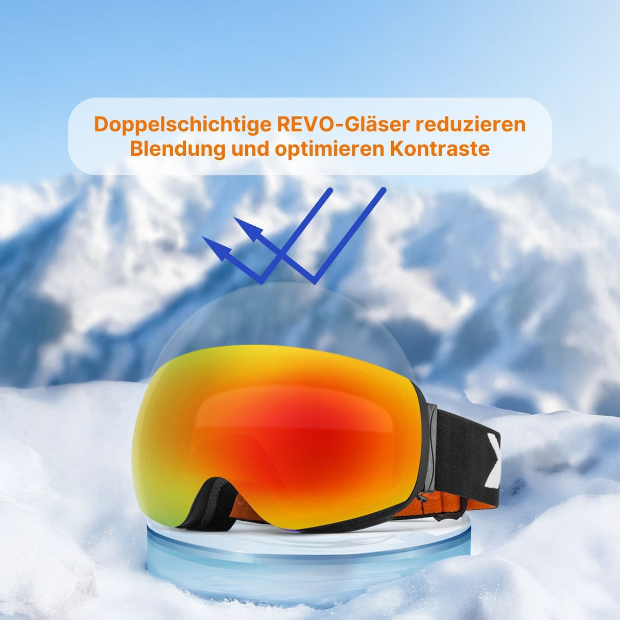 Magnetische Skibrille Snowboardbrille Schutzbrille Wintersportbrille
