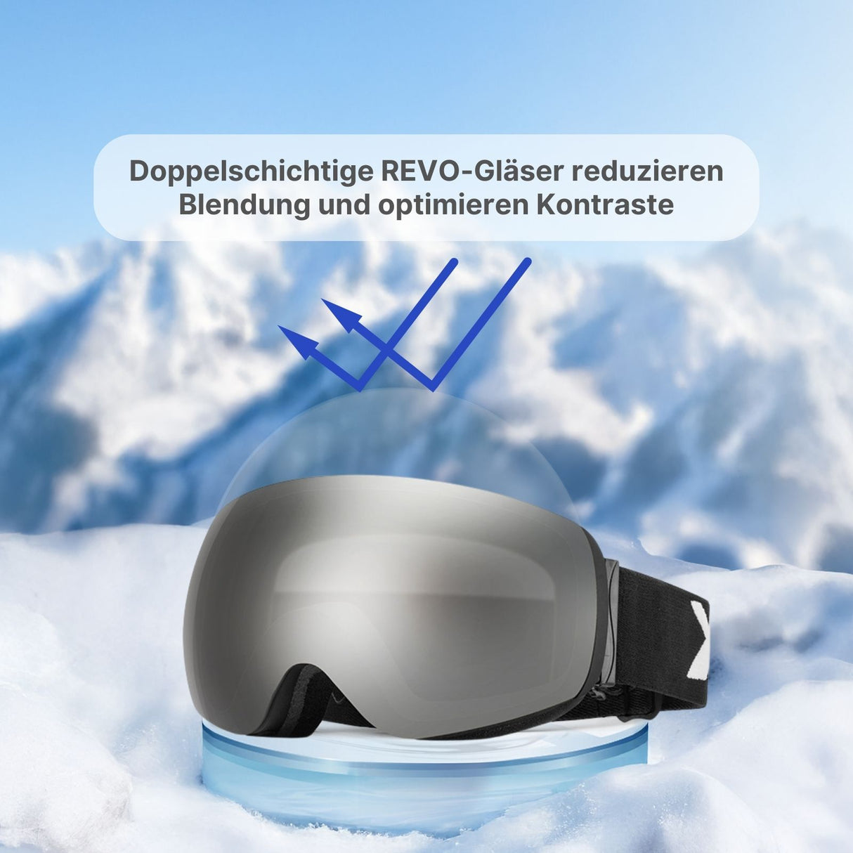 Magnetische Schutzbrille Snowboardbrille Skibrille Wintersportbrille