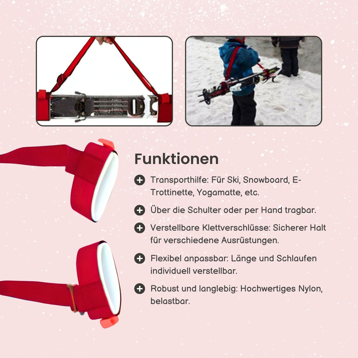 Tragegurt Ski- und Snowboard-Schultergurt E-Trottinette-Trageriemen Stativ-Gurt