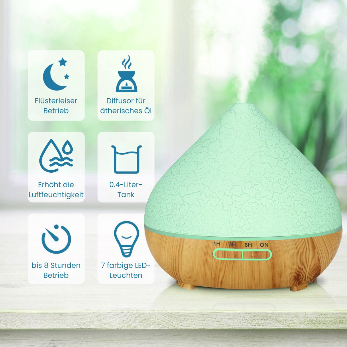 Ultraschall Aromatherapie Aromadiffusor Luftbefeuchter Aromalampe Raumduft