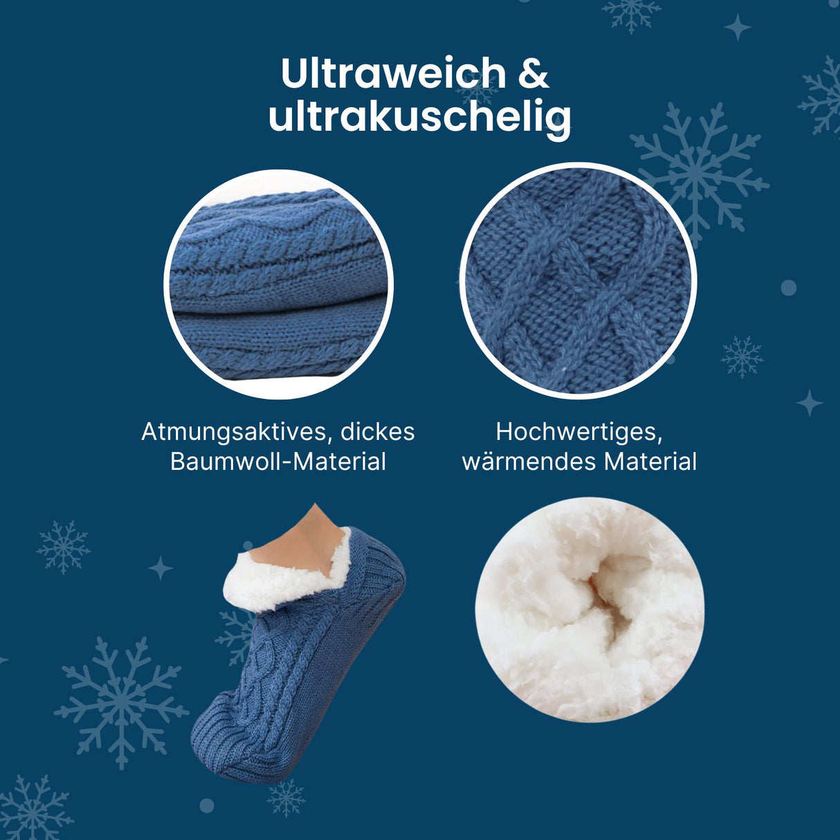 Fuzzy-Socken Gr. 39-42 Pantoffeln Kuschelsocken Hausschuhe Wintersocken