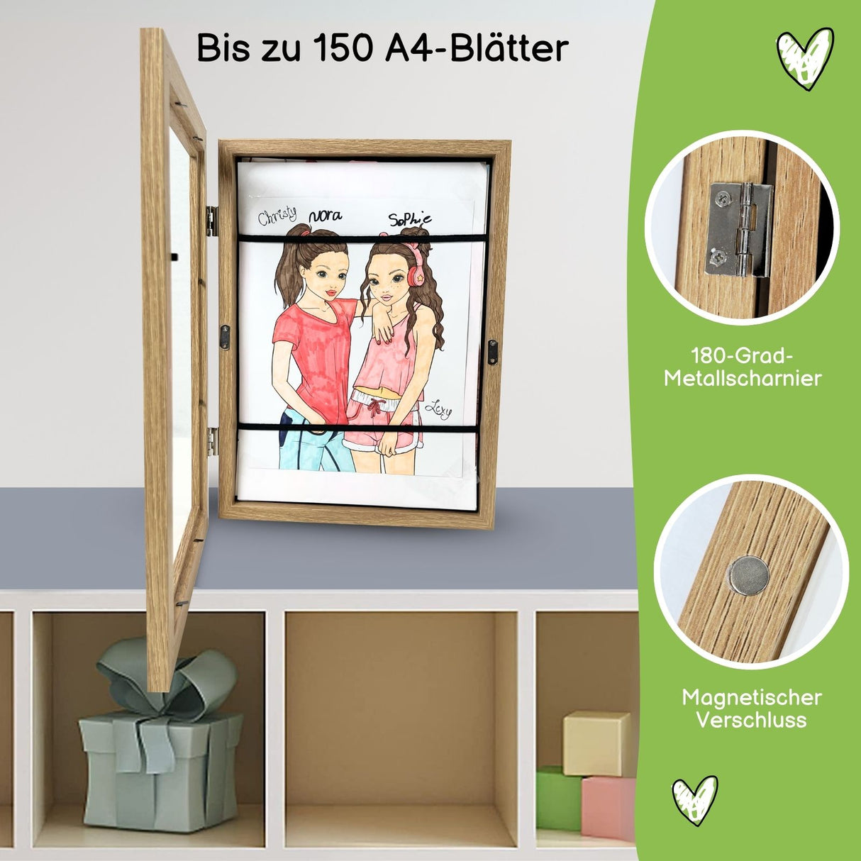 Wandrahmen Flip Fotorahmen Bilderrahmen A4 Kunstrahmen Bildhalter