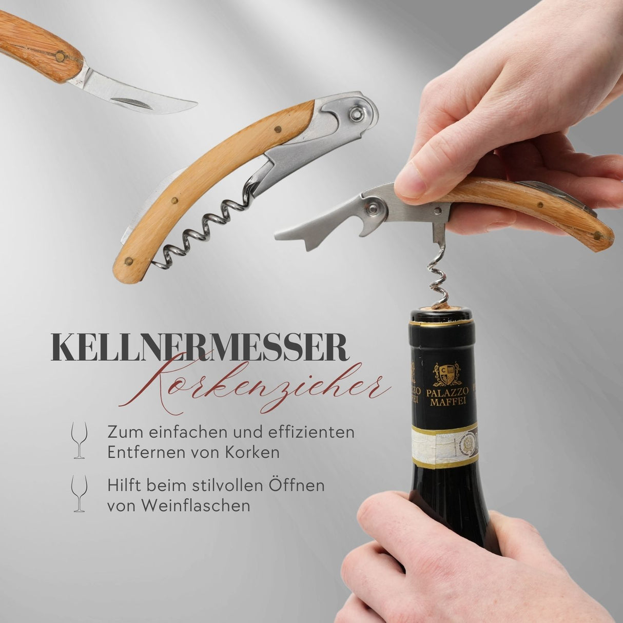 Flaschenöffner-Set Weinöffner Weinausgiesser Korkenzieher Weinstopper