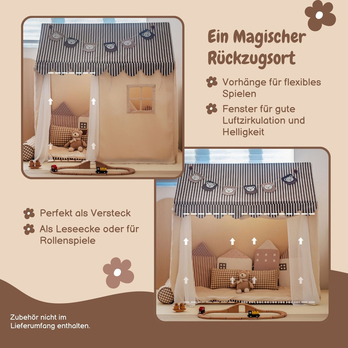 Kinder-Spielhaus Kinderzelt Hauszelt Kuschelhaus Spielhütte Spielzelt