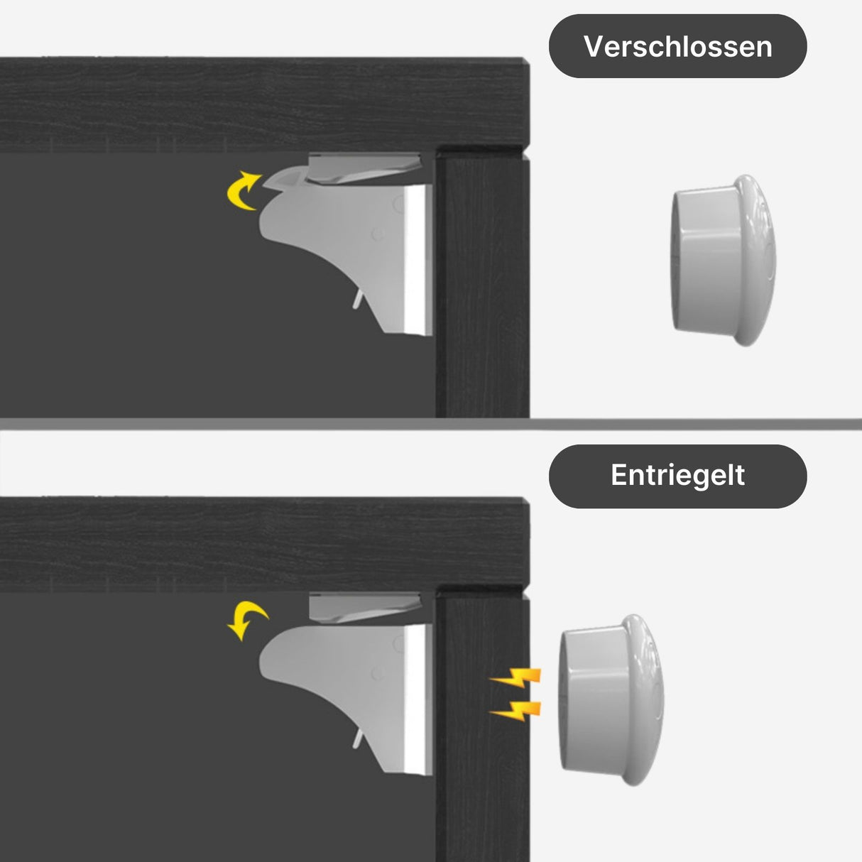 Magnetisches Sicherheitsschloss-Set Schranksicherung Schrankschloss Kindersicherung