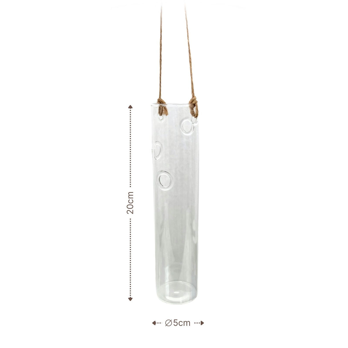 Hängende Glasvase Zylinderform Blumenvase Vase Dekoration