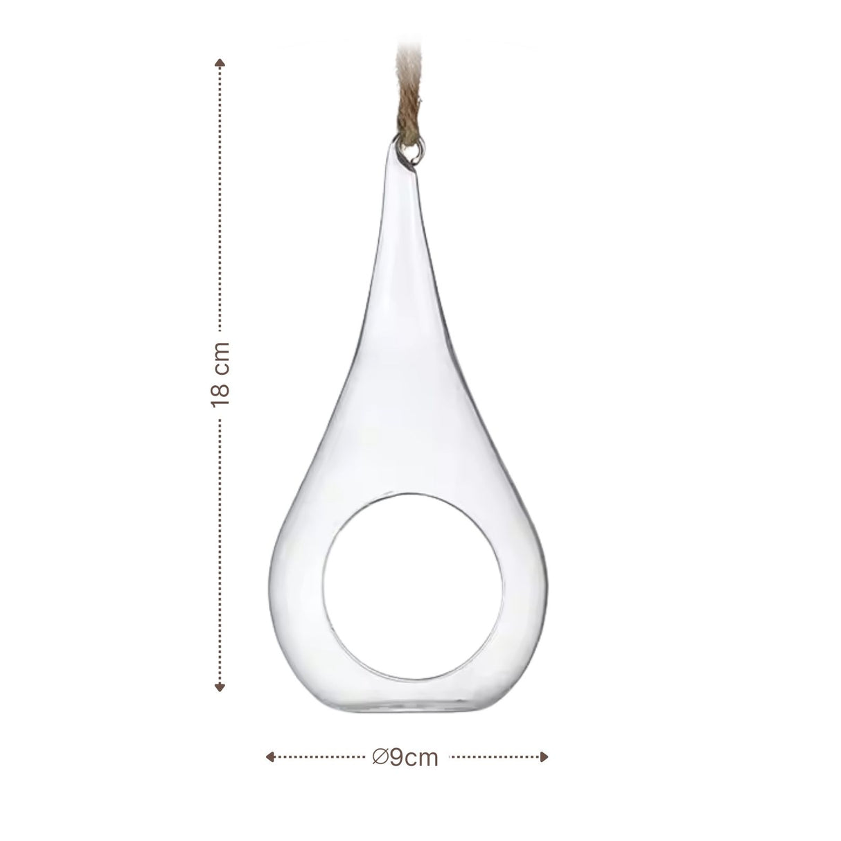 Hängende Glasvase Regentropfenform Setzlingvase Vase Dekoration
