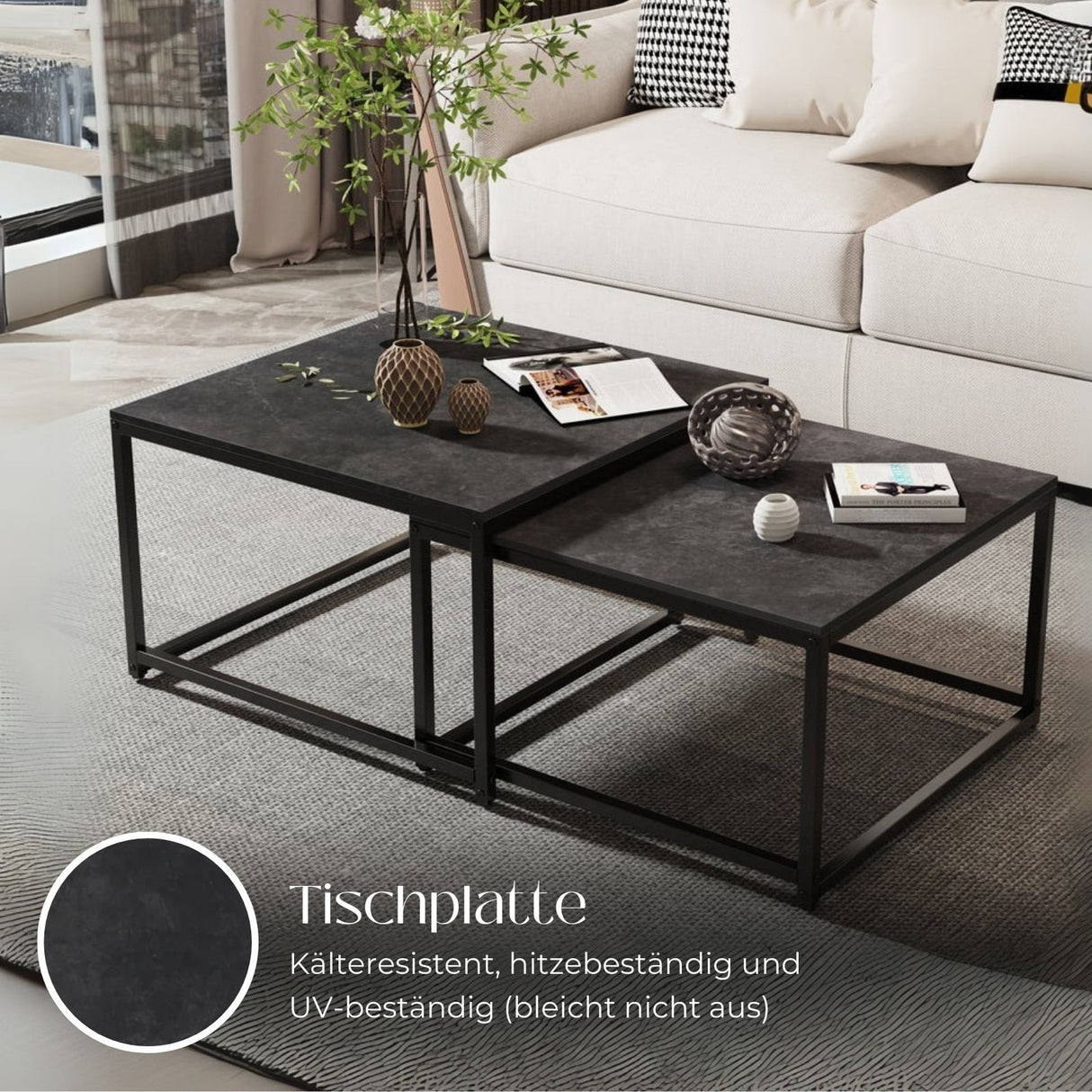 2er Set Wohnzimmertisch Couchtisch Beistelltisch Satztisch Kaffeetisch