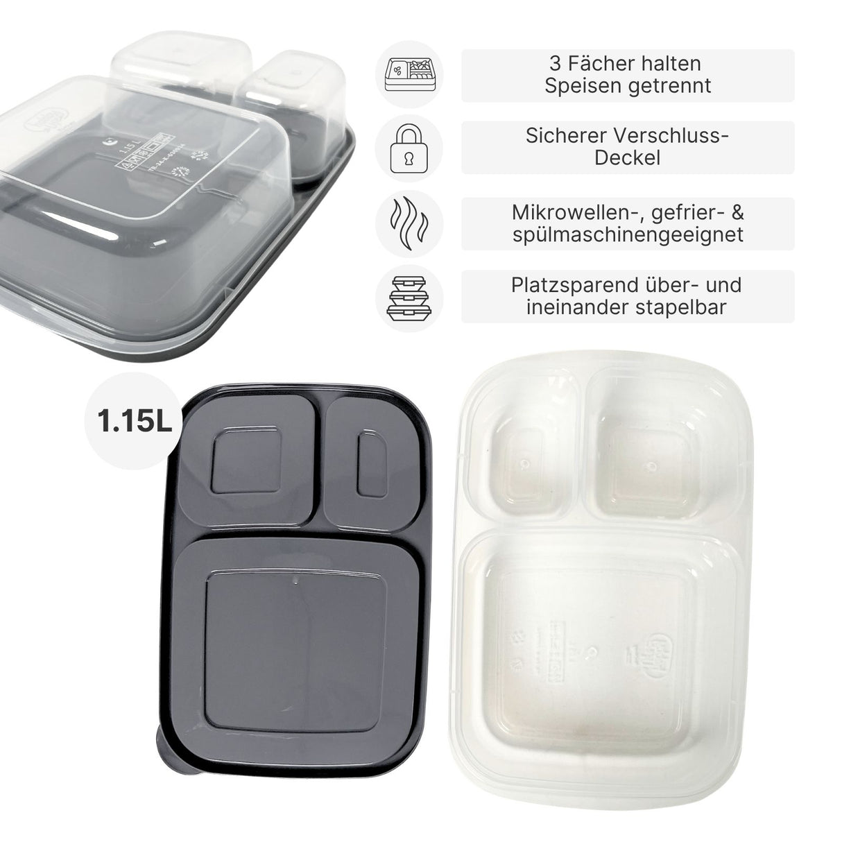 Aufbewahrungsbox Frischhaltedose Vorratsdose Lunchbox Meal-Prep Box