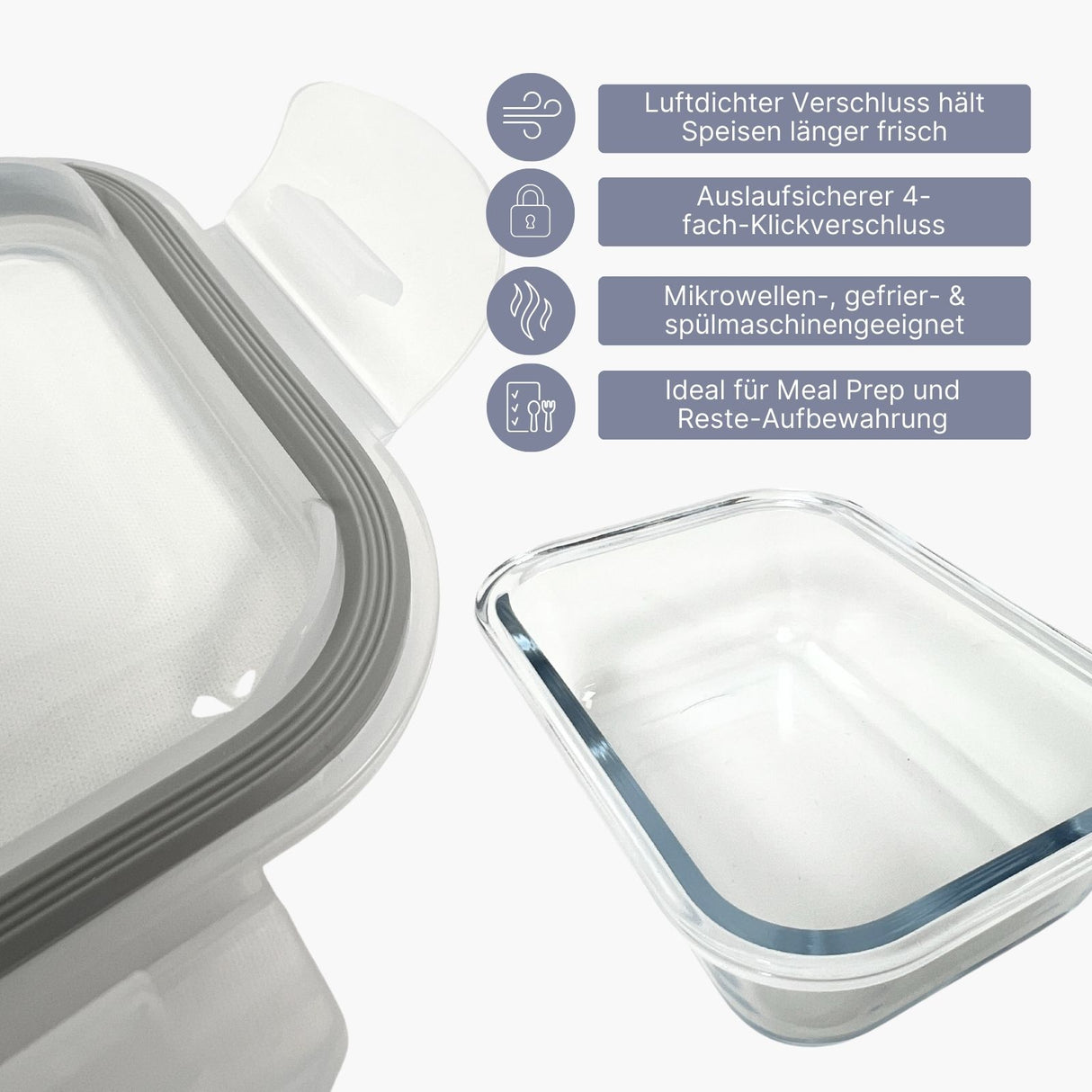 Glas-Vorratsbehälter Frischhaltebox Frischhaltedose Vorratsdose