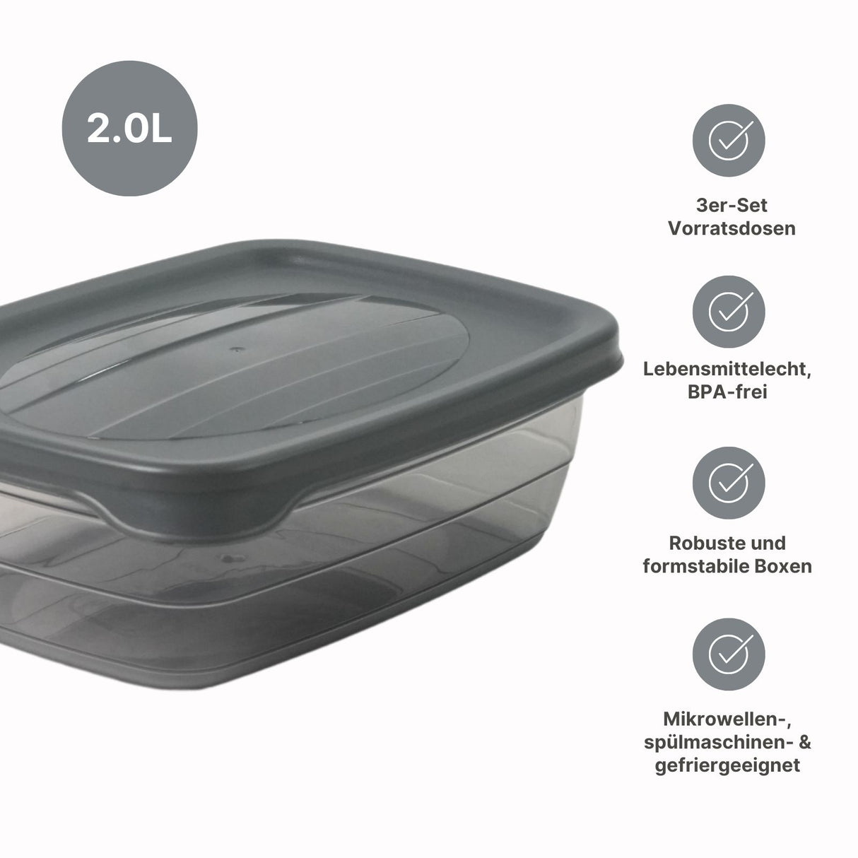 3er-Set Boxen Aufbewahrungsdosen Meal-Prep-Dosen Frischhaltedosen