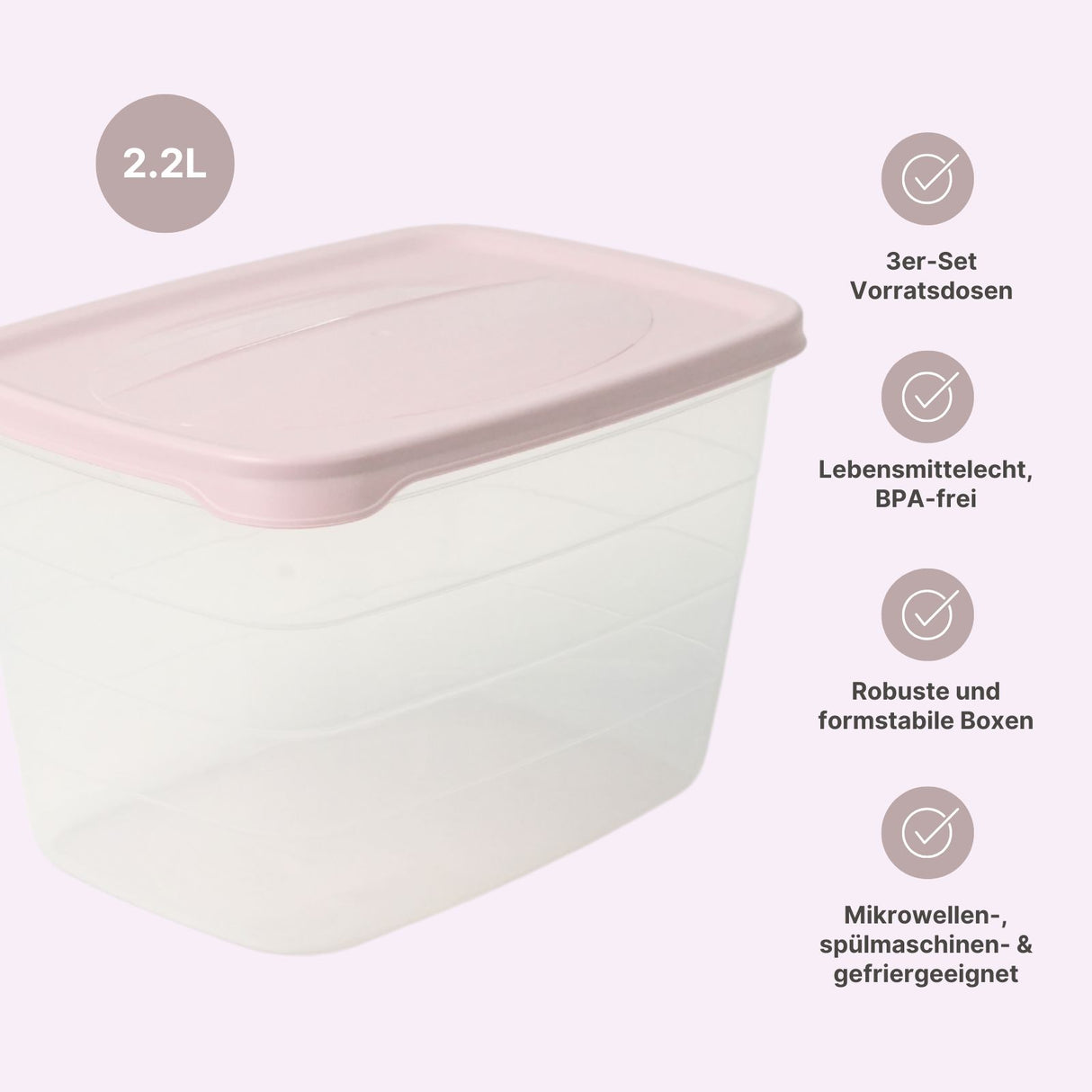 3er-Set Meal-Prep-Dosen Boxen Aufbewahrungsdosen Frischhaltedosen