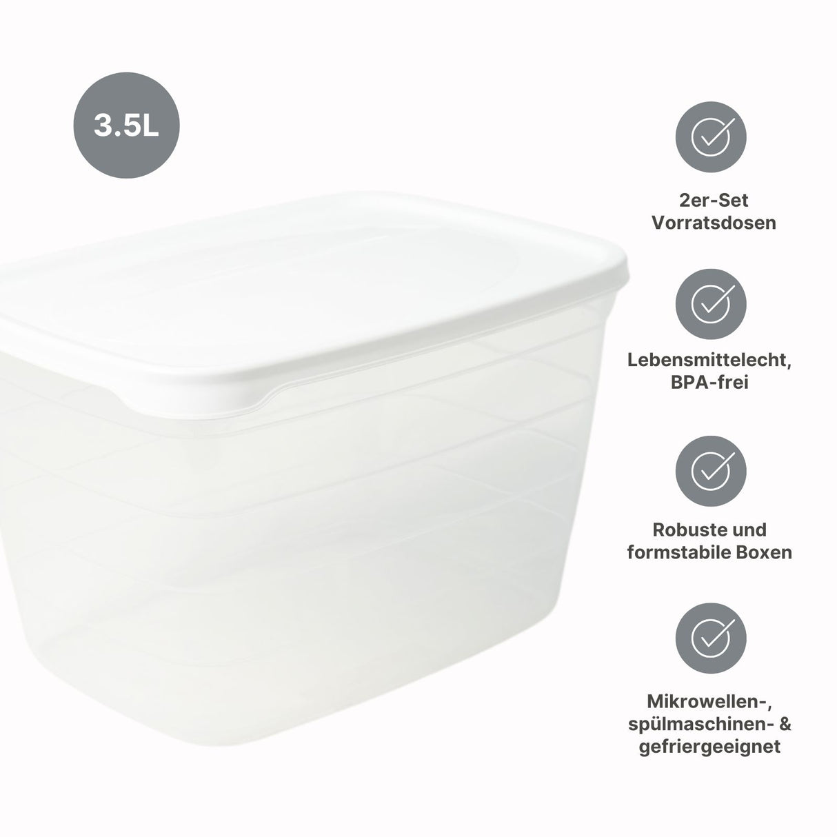 2er-Set Frischhaltedosen Aufbewahrungsdosen Meal-Prep-Dosen Boxen