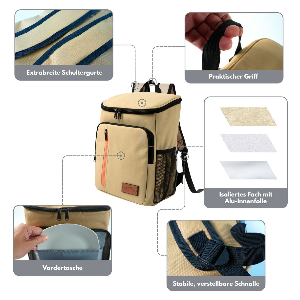 Flaschenkühler Vinobag Kühlrucksack Kühltasche Picknickrucksack